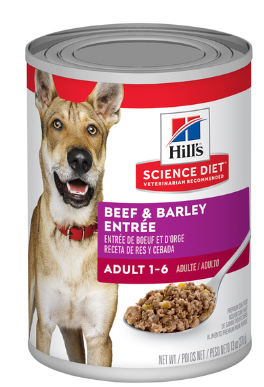 Pack of HILL'S SCIENCE DIET ADULT BEEF & BARLEY ENTREE 370G X 12
