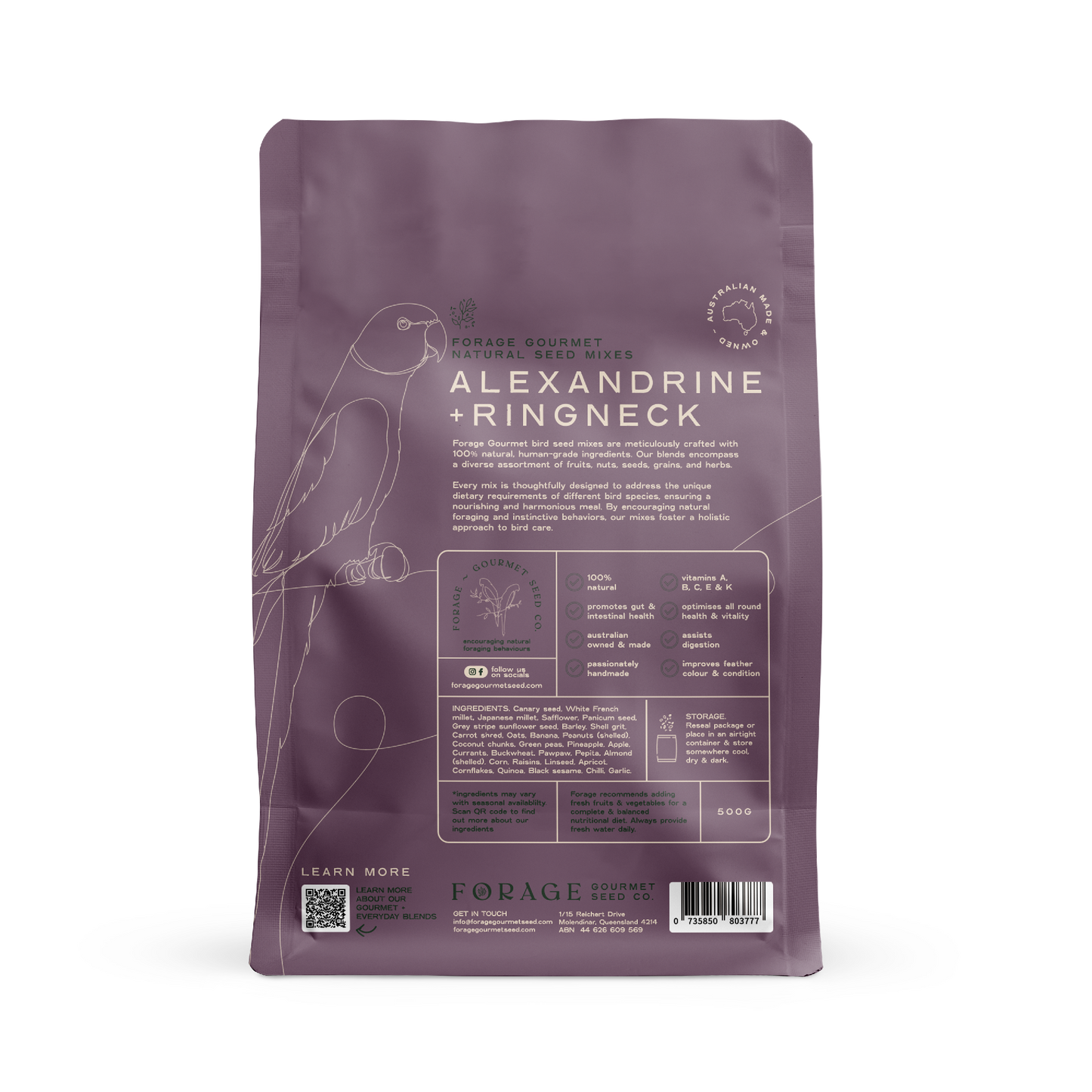FORAGE RINGNECK & ALEXANDRINE 500G
