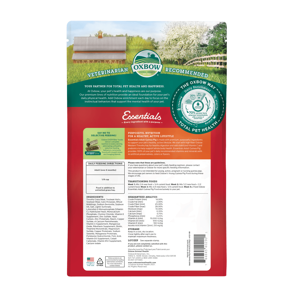 OXBOW ESSENTIAL ADULT GUINEA PIG 2.25KG
