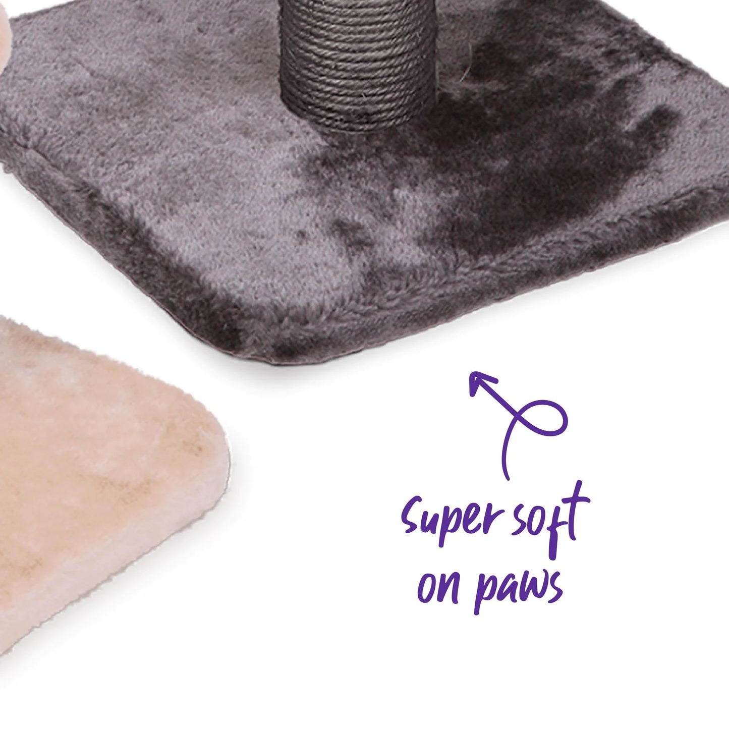 KAZ SCRATCH POST BLACK PLUSH MEDIUM