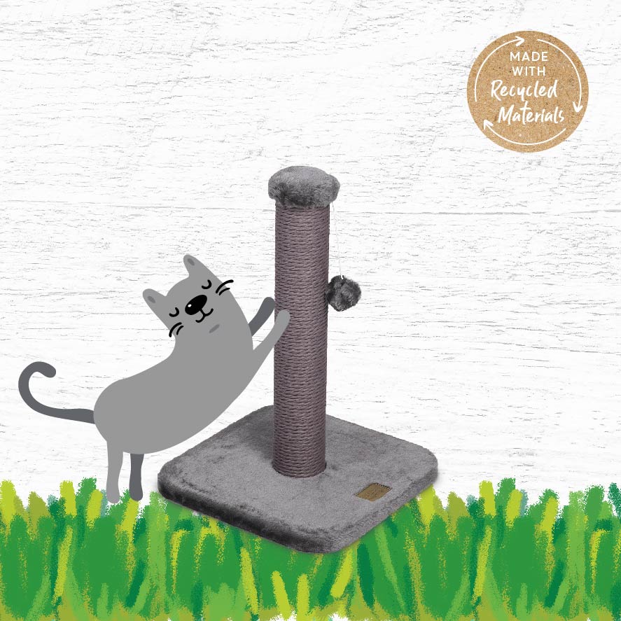 ECO-FRIENDLY KITTY SCRATCH POST - MED - CHARCOAL KAZOO