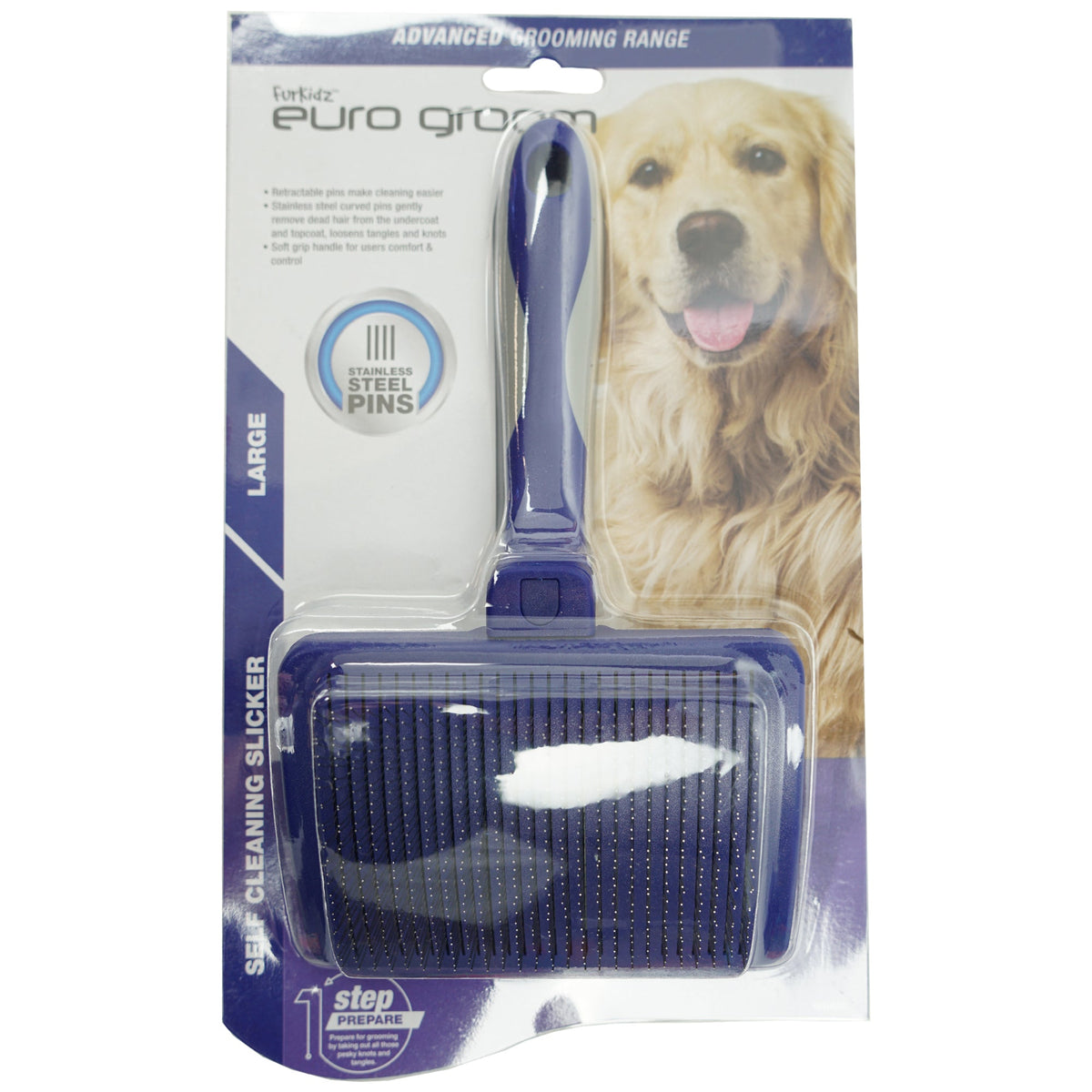EURO GROOM  SELF CLEANING BRUSH LARGE 
