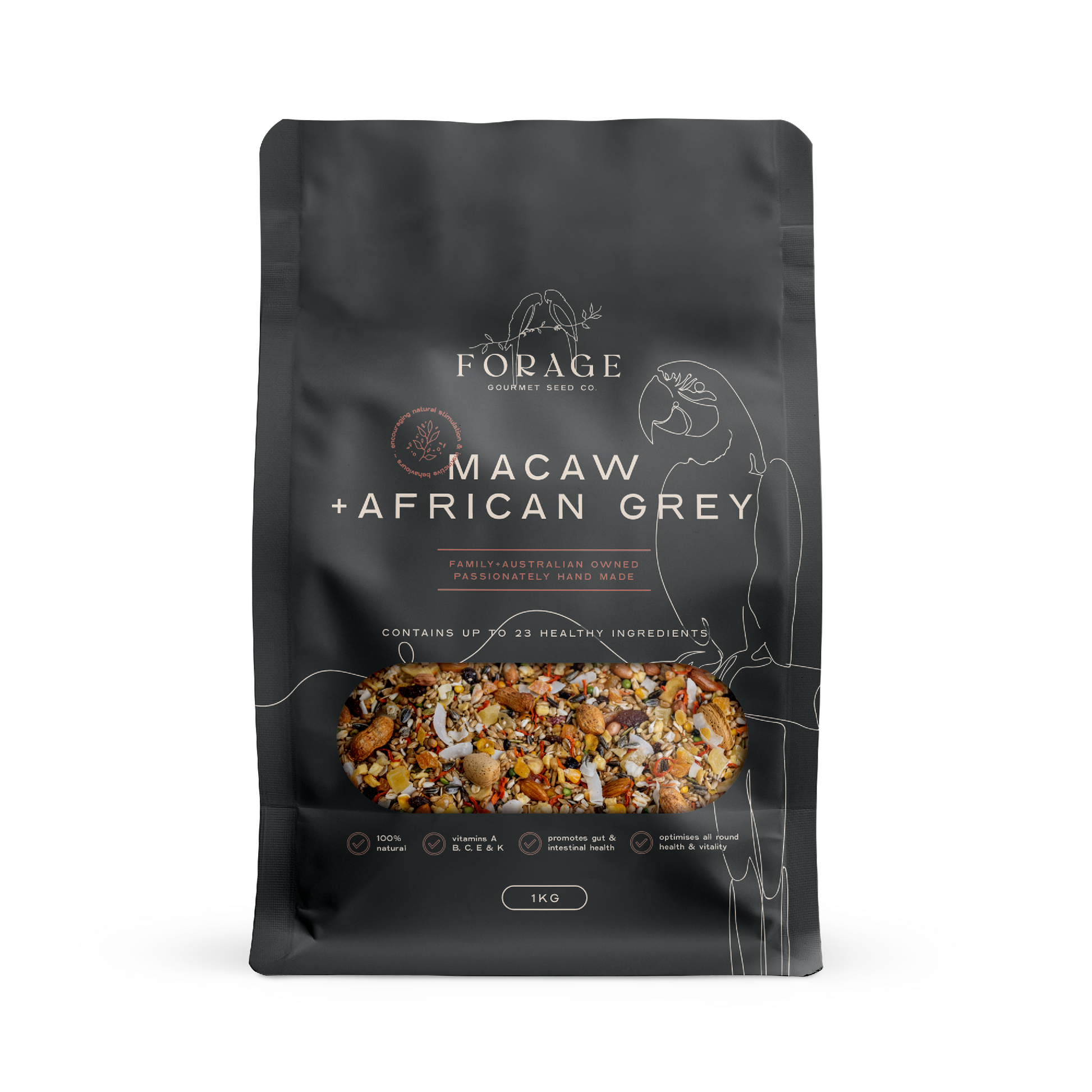 FORAGE MACAW & AFRICAN GREY 1KG