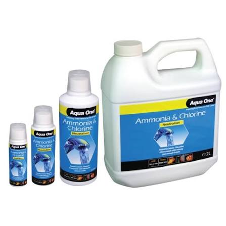 AQUA ONE AMMONIA REMOVER CHLORINE NEUTRALISER 2L TREATMENT