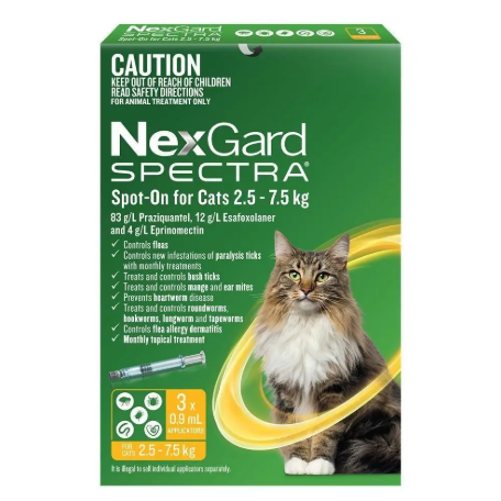 NEXGARD SPECTRA CATS 2.5-7.5KG 3 PACK