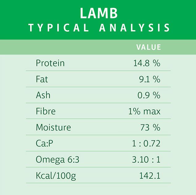 RAW 4 PAWS LAMB 8X200G PORTIONS 1.6KG