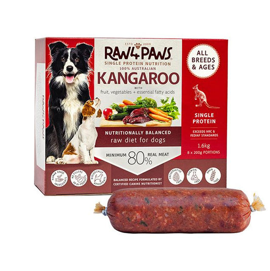 RAW 4 PAWS KANGAROO 8X200G PORTIONS 1.6KG