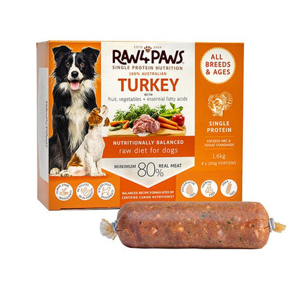 RAW 4 PAWS TURKEY 8X200G PORTIONS 1.6KG