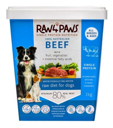 RAW 4 PAWS BEEF 1KG TUB