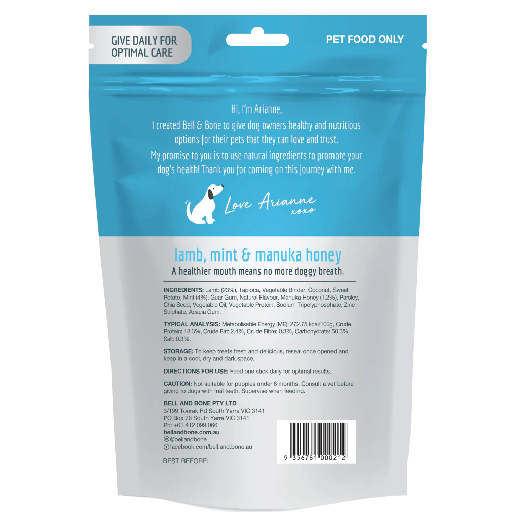 BELL & BONE DENTAL CHEW MEDIUM LAMB