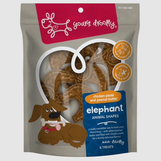YOURS DROOLY ELEPHANT CHICKEN PASTE AND PEANUT BUTTER 6 TREATS