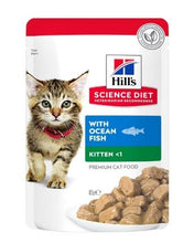 Load image into Gallery viewer, PACK OF HILL&#39;S SCIENCE DIET KITTEN HEALTHY DEVELOPMENT OCEAN FISH 12X85G