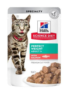 PACK OF HILL'S SCIENCE DIET ADULT PERFECT WEIGHT SALMON 12X85G